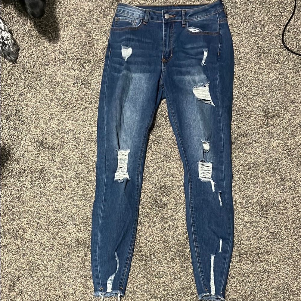 Distressed Blue Jeans for Women